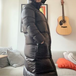 Long black puffer coat